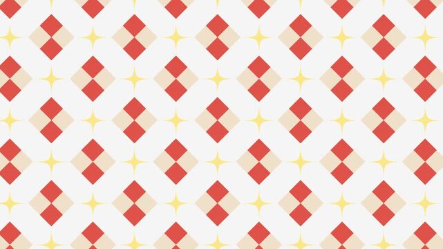 Abstract geometric pattern with squares and stars motion background