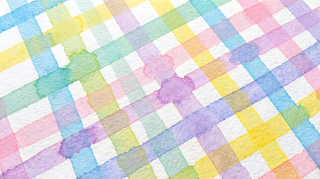 Abstract colorful geometric pattern of pastel squares in a mosaic grid design