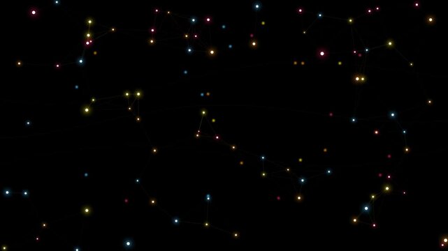 Abstract quantum neural matrix seamless loop with glowing data