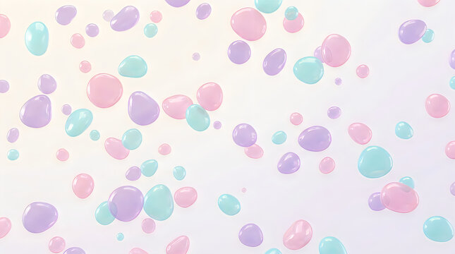 Abstract background with floating pastel colorful circle shapes and soft bubbles