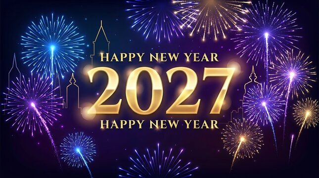Happy New Year Greeting Card 2027