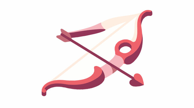 Isolated 3D Rendered Red Bow and Arrow.