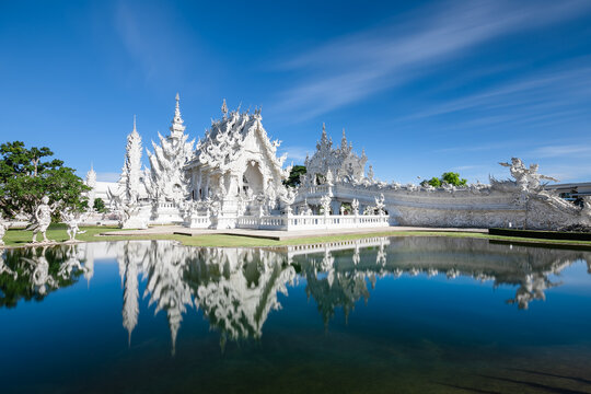Architecture of the White Temple in Chiang Rai, Thailand