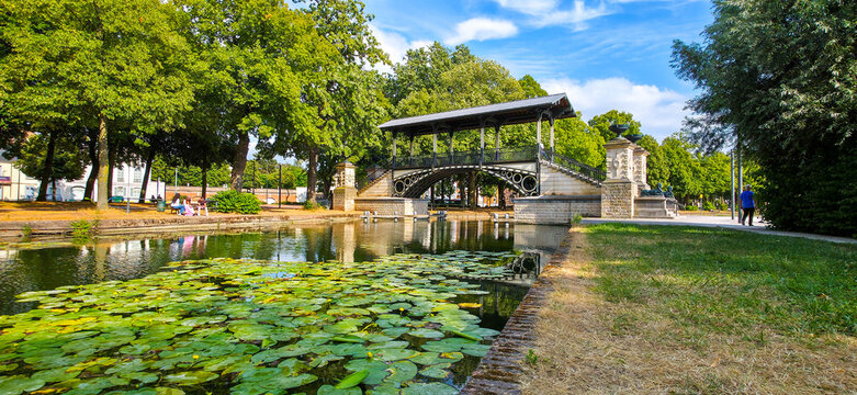 Napoleon Bridge (Pont Napoleon) over the Deule canal near the Citadel in Lille, France