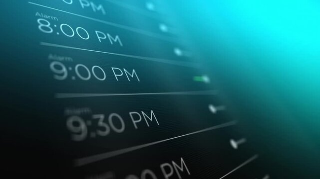 Generic Phone App Screen with Alarms Set - 9-00 Alarm Set