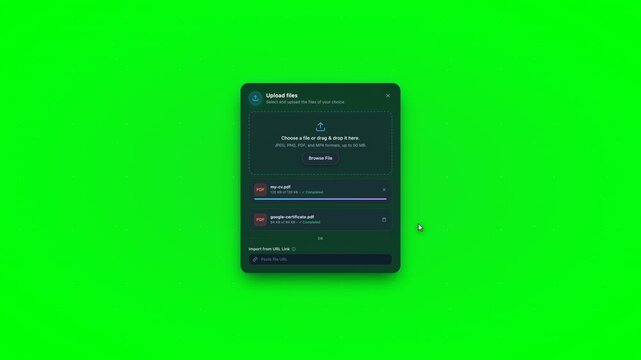 Cosmic File Upload Modal 4K Cinematic Loop Animation Background for Tech and Cloud Services