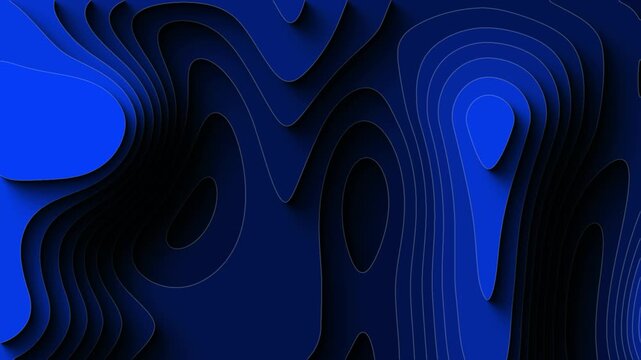 Abstract blue layered topographic relief map motion background 