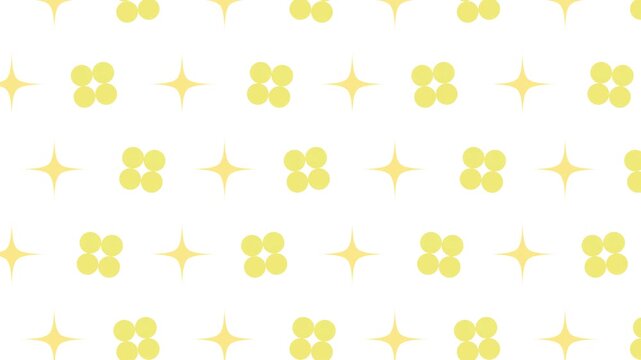 Abstract yellow dots and stars pattern sliding background