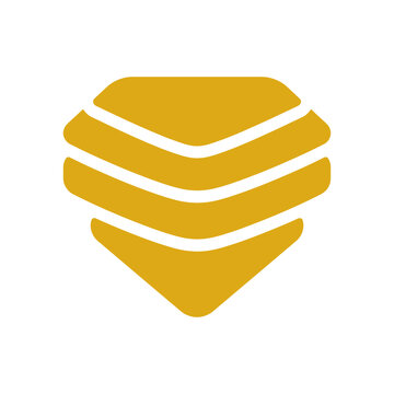 Abstract golden diamond badge icon for premium luxury branding and elegant jewelry logo