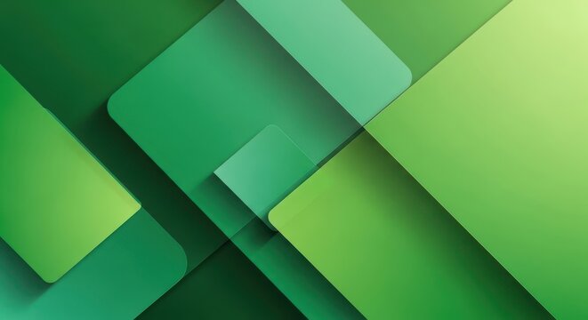 Geometric shapes in gradient green and black composition