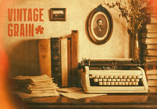 Vintage Grain Card Photo Effect For Poster And Social Media Design