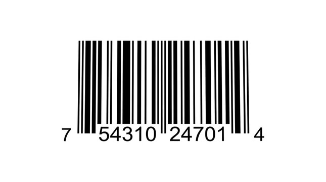 Black and white barcode number sequence