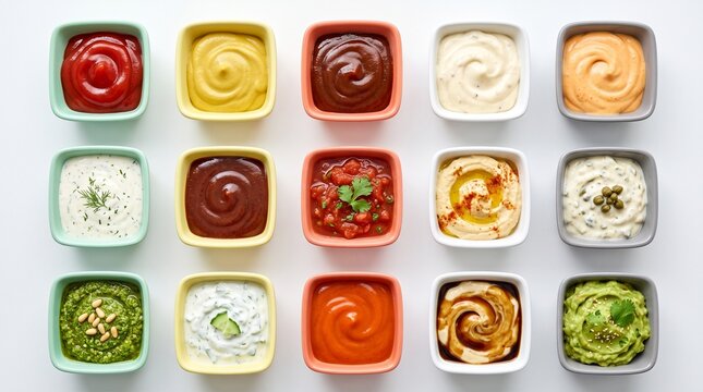 Assorted colorful instant meal soup containers with lids