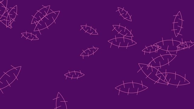 Abstract Pink Leaf Shapes Floating on Dark Purple Background Motion Graphic Animation