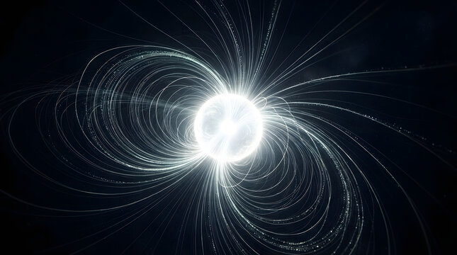 Abstract White Magic Light Glow and Vortex Energy Burst Effect