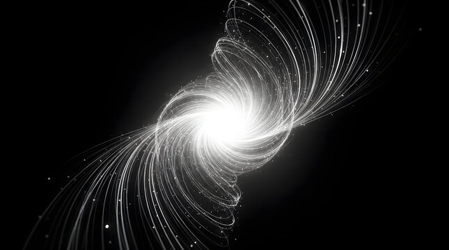 White Galaxy Swirl Vortex and Flying Spark Light Effect