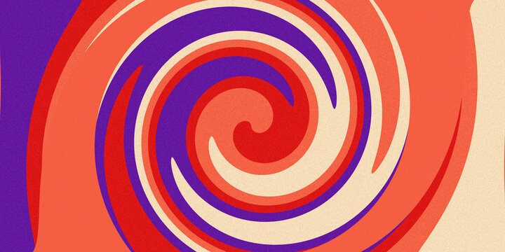 Abstract red orange and purple swirl spiral background colorful dynamic optical illusion vortex