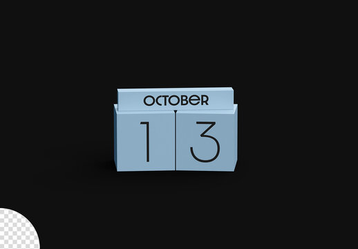 Cube Desktop Calendar Mockup Isolated