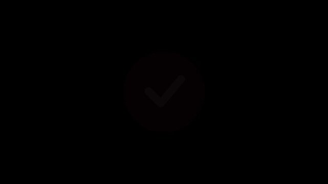 Red Light Switch and Stop Sign on Black Background with Alpha Channel, Glowing Red Button, Flash, Fire, Curtain Opening, Transition Animation and Isolated Warning Symbol Illustration