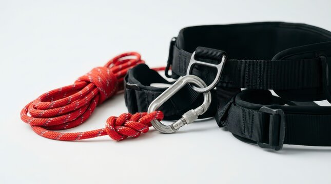 Rope Rescue Equipment with Carabiner and Harness for Safety Operations in Emergency Situations