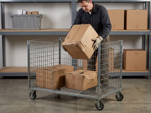 Worker Routing Damaged Ecommerce Return to Exception Cage