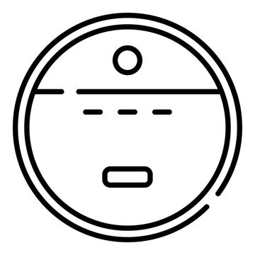 Robot vacuum cleaner black line vector icon