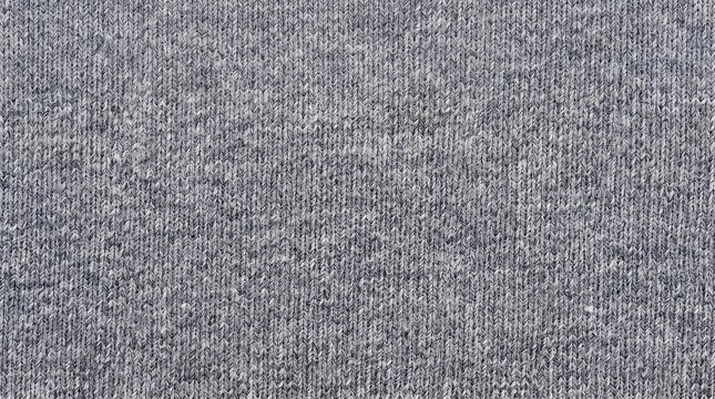 Gray heather knitted fabric texture background, close-up of melange knit sweater material with seamless stockinette stitch pattern