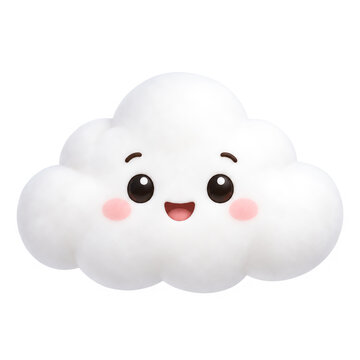 cute cloud isolated on white background