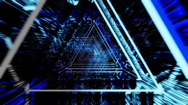 Blue cyan grey neon triangle gradient VJ seamless loop