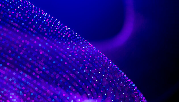3D neon particle portal background with concentric blue and magenta light lines