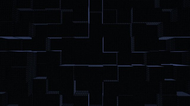 Background of boxes. 3D Abstract animated cubes. Fade in and out 4k seamless loop