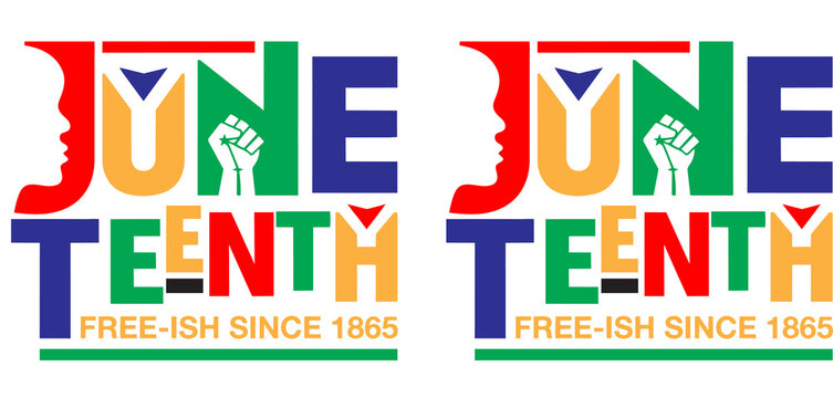 Colorful juneteenth typographic design celebrating freedom with black history