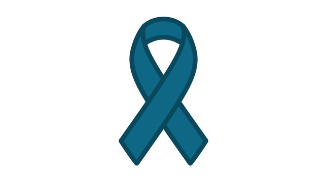 Teal ribbon icon for no bra day health awareness