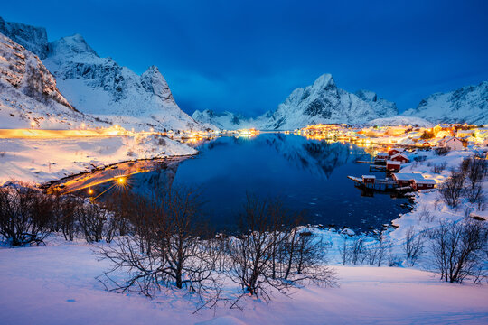 Reine Village on the Lofoten Islands in Winter season, Norway