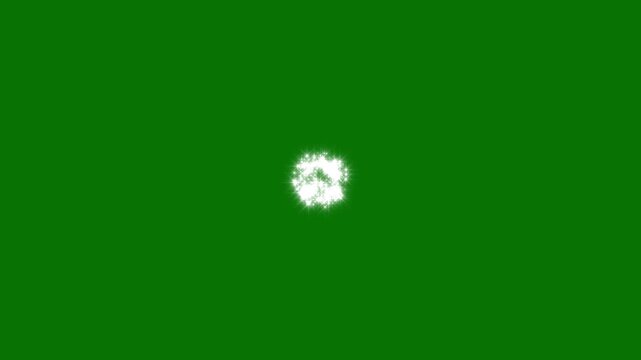 stylized 2d vector style blinking stellar sparks and energetic bursts, high definition glowing particle stream with bright festive illumination elements.smooth animation green screen background 4k