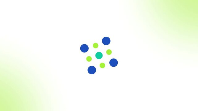 Minimal turquoise dot loading animation on gradient background