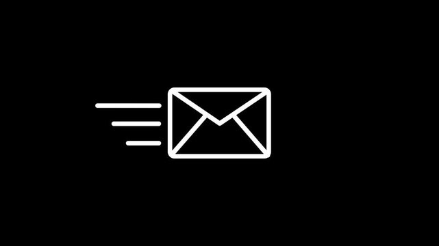 Animated envelope mail icon representing email messaging, digital communication, newsletters, notifications, and electronic mail.customer communication, and 4K motion graphics.