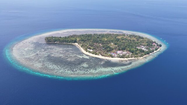 Siladen Island is part of the Bunaken National Marine Park in North Sulawesi, Indonesia. The area's coral reefs harbor spectacular marine biodiversity and are a destination for divers and snorkelers.