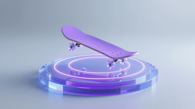 Purple hoverboard with glowing ring base