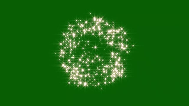 Glowing gold star sparkles burst, golden twinkling glitter star blast animation on green screen background, star sparkle vector doodles, Magic glitter sparkle star blast animation.4k video