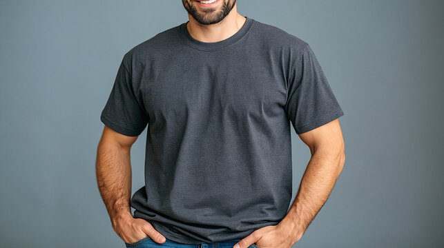 Man wearing a plain white short sleeve t-shirt, back view, standing against a bright minimalist studio background, completely unbranded shirt with clean fabric and clearly visible back surface, appa