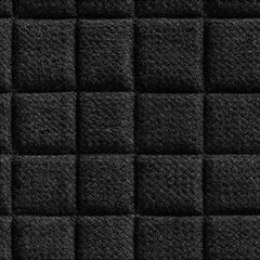 Fototapeta premium Seamless pattern black quilted fabric showing a detailed texture with a square pattern. Ideal for upholstery, fashion, and abstract backgrounds