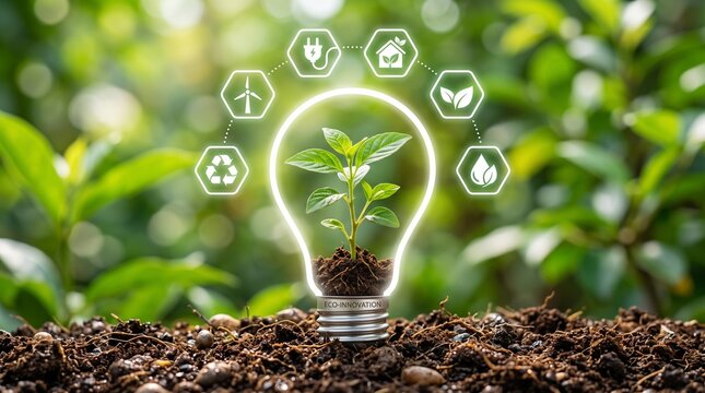 Sustainable Energy Sources Concept with Renewable and Clean Power