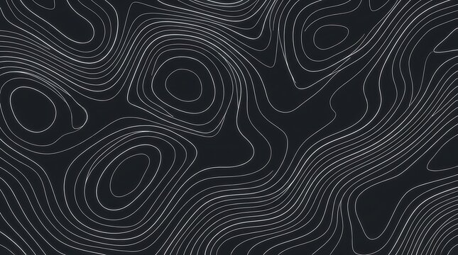 Topographic map contour lines pattern on a dark background