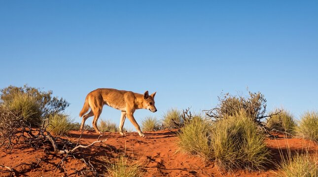 Dingo in the desert