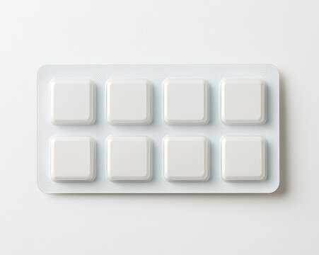 White Rectangular Pills in Blister Pack