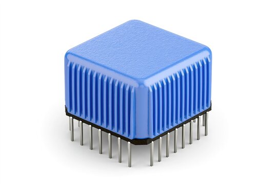 Blue Square Chip with Vertical Cooling Channels and Metal Pins