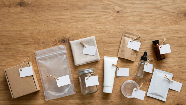 Meeting room table covered with product samples and wholesale price tags