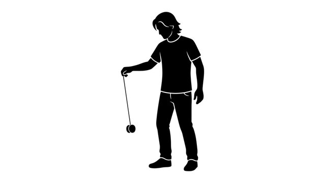 Yo-Yo Silhouette: A silhouette of a young person skillfully playing with a yo-yo, captured mid-trick, showcasing focus and a classic childhood pastime.