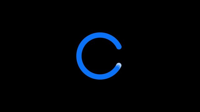 Blue Loading Circle Animation with Rotating Progress Ring and Gradient Spinner for Download Waiting Indicator Website Preloader Mobile App Interface and Motion Graphics